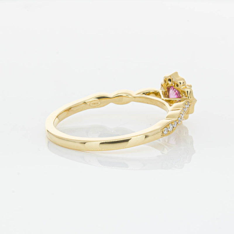 18ct Yellow Gold Pink Sapphire & Diamond Paramount Ring-Ring-Walker & Hall