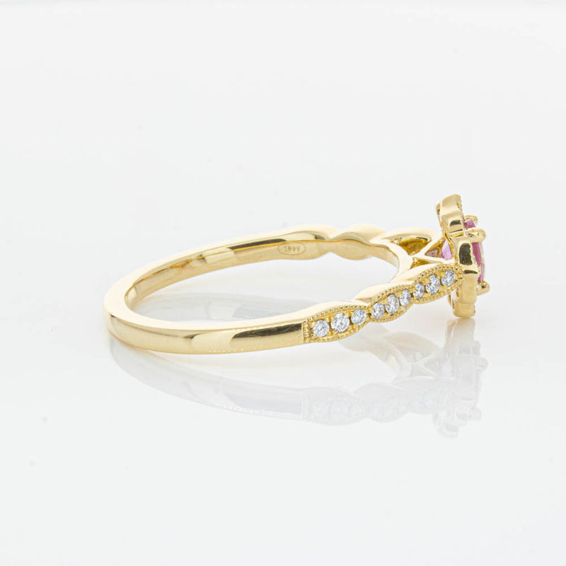 18ct Yellow Gold Pink Sapphire & Diamond Paramount Ring-Ring-Walker & Hall