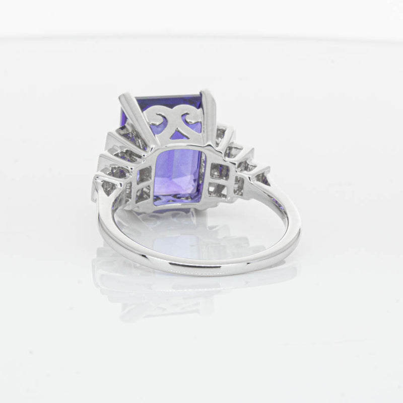 18ct White Gold Tanzanite & Diamond Maya Ring-Ring-Walker & Hall