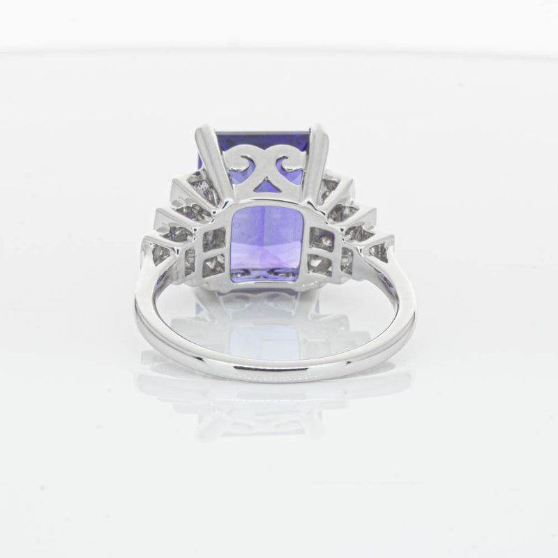 18ct White Gold Tanzanite & Diamond Maya Ring-Ring-Walker & Hall
