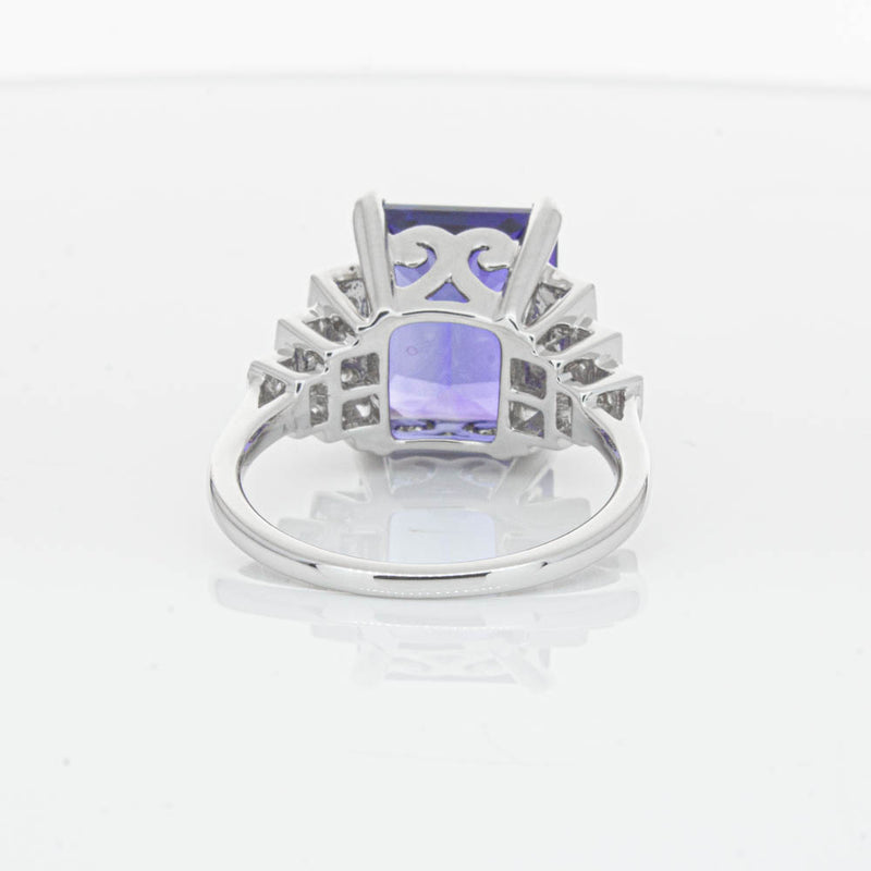 18ct White Gold Tanzanite & Diamond Maya Ring-Ring-Walker & Hall