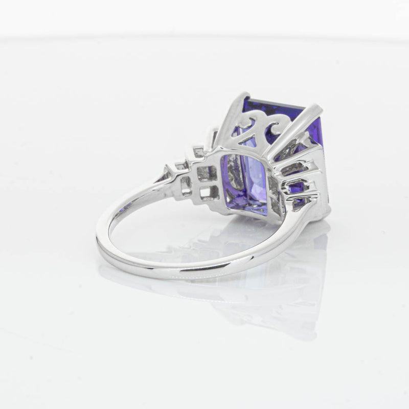 18ct White Gold Tanzanite & Diamond Maya Ring-Ring-Walker & Hall