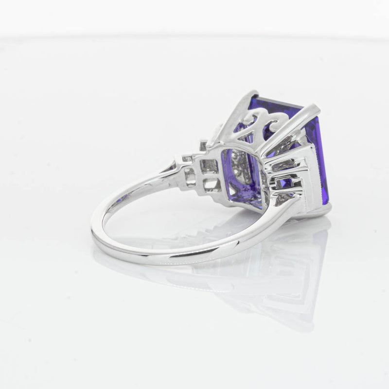 18ct White Gold Tanzanite & Diamond Maya Ring-Ring-Walker & Hall