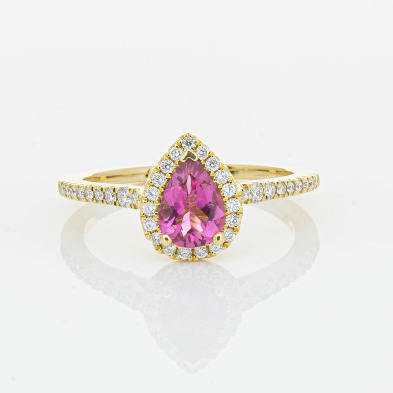 18ct Yellow Gold .58ct Pink Tourmaline & Diamond Mini Sierra Ring-Ring-Walker & Hall