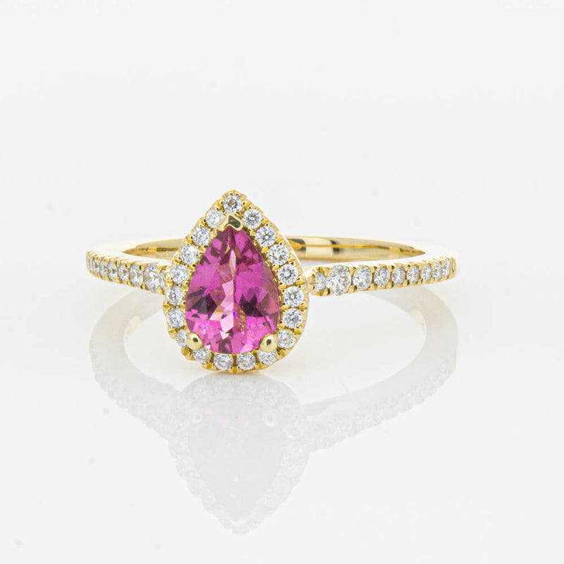 18ct Yellow Gold .58ct Pink Tourmaline & Diamond Mini Sierra Ring-Ring-Walker & Hall