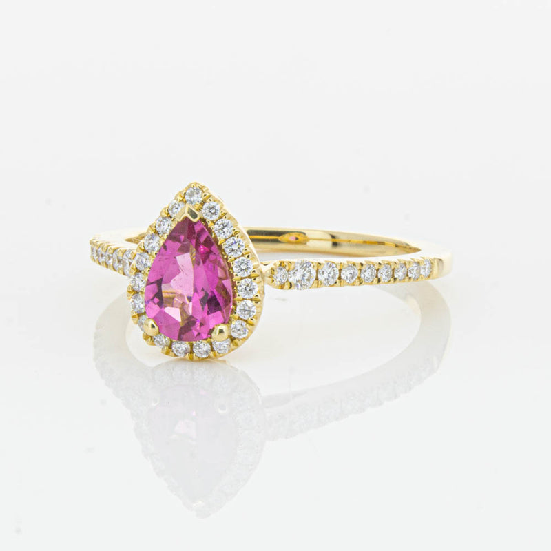 18ct Yellow Gold .58ct Pink Tourmaline & Diamond Mini Sierra Ring-Ring-Walker & Hall