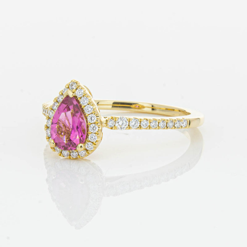 18ct Yellow Gold .58ct Pink Tourmaline & Diamond Mini Sierra Ring-Ring-Walker & Hall