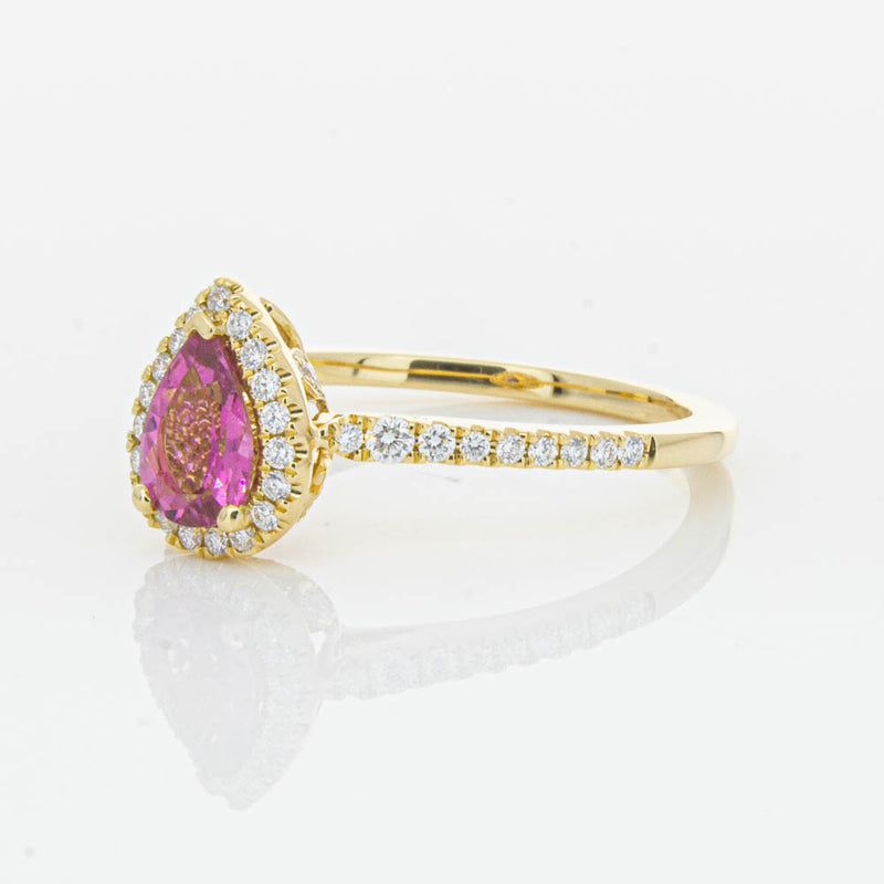 18ct Yellow Gold .58ct Pink Tourmaline & Diamond Mini Sierra Ring-Ring-Walker & Hall