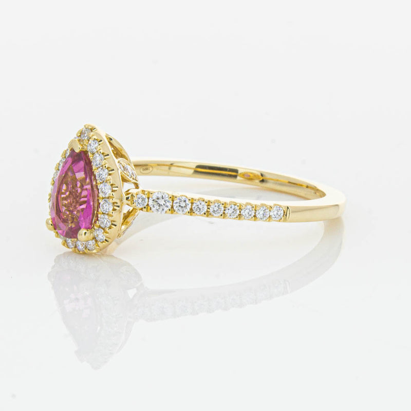 18ct Yellow Gold .58ct Pink Tourmaline & Diamond Mini Sierra Ring-Ring-Walker & Hall