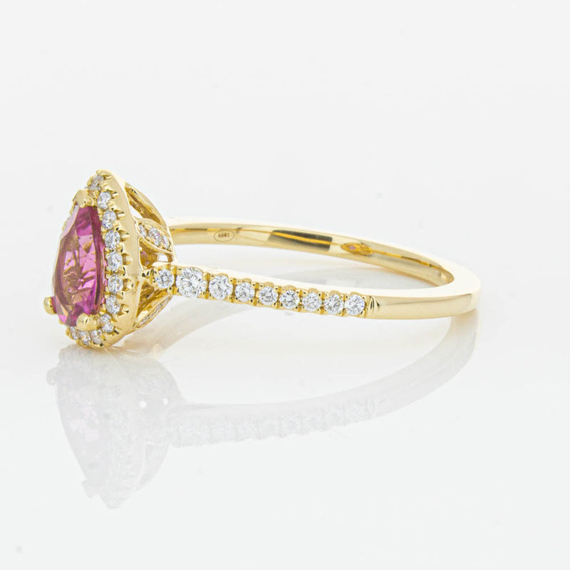 18ct Yellow Gold .58ct Pink Tourmaline & Diamond Mini Sierra Ring-Ring-Walker & Hall