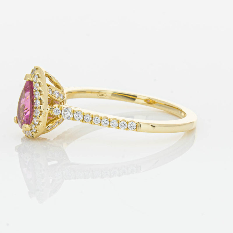 18ct Yellow Gold .58ct Pink Tourmaline & Diamond Mini Sierra Ring-Ring-Walker & Hall