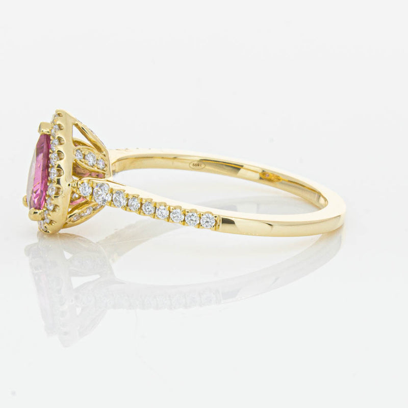18ct Yellow Gold .58ct Pink Tourmaline & Diamond Mini Sierra Ring-Ring-Walker & Hall
