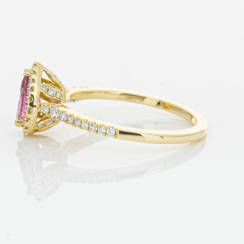 18ct Yellow Gold .58ct Pink Tourmaline & Diamond Mini Sierra Ring-Ring-Walker & Hall