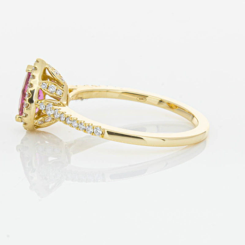 18ct Yellow Gold .58ct Pink Tourmaline & Diamond Mini Sierra Ring-Ring-Walker & Hall