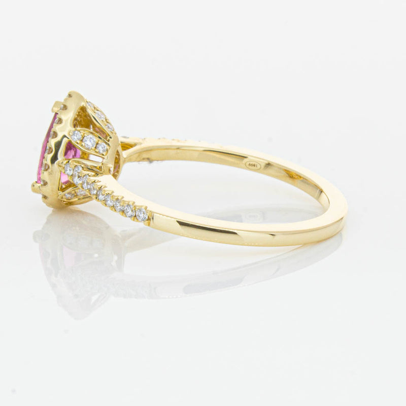 18ct Yellow Gold .58ct Pink Tourmaline & Diamond Mini Sierra Ring-Ring-Walker & Hall