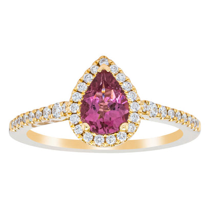 18ct Yellow Gold .58ct Pink Tourmaline & Diamond Mini Sierra Ring-Ring-Walker & Hall