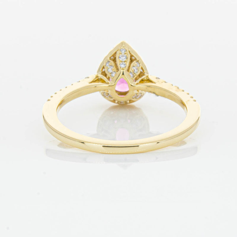18ct Yellow Gold .58ct Pink Tourmaline & Diamond Mini Sierra Ring-Ring-Walker & Hall