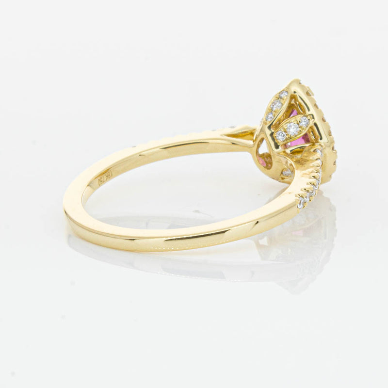 18ct Yellow Gold .58ct Pink Tourmaline & Diamond Mini Sierra Ring-Ring-Walker & Hall