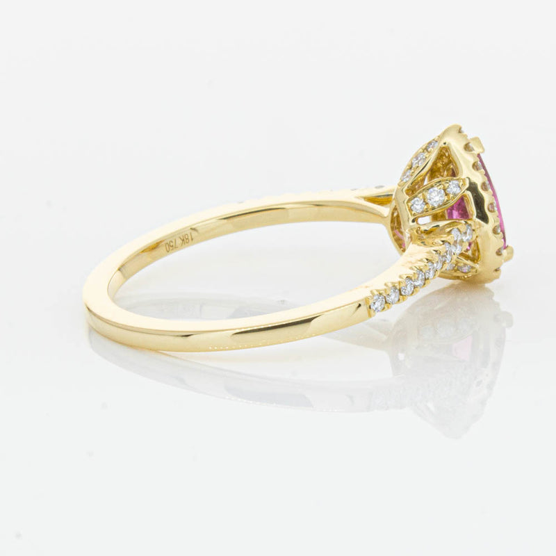 18ct Yellow Gold .58ct Pink Tourmaline & Diamond Mini Sierra Ring-Ring-Walker & Hall
