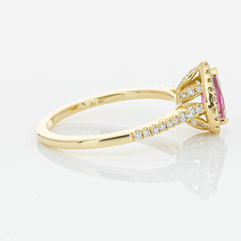 18ct Yellow Gold .58ct Pink Tourmaline & Diamond Mini Sierra Ring-Ring-Walker & Hall