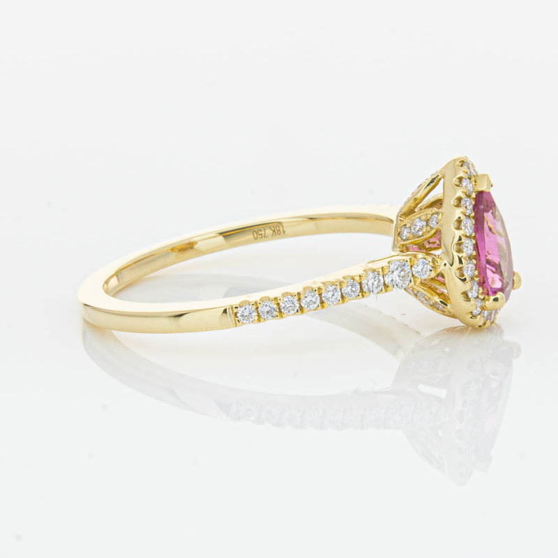 18ct Yellow Gold .58ct Pink Tourmaline & Diamond Mini Sierra Ring-Ring-Walker & Hall