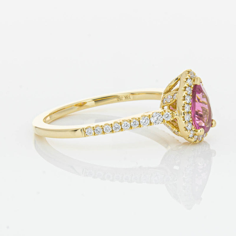 18ct Yellow Gold .58ct Pink Tourmaline & Diamond Mini Sierra Ring-Ring-Walker & Hall