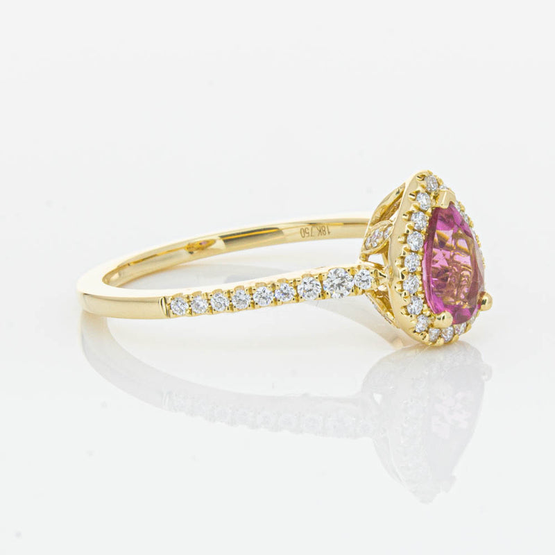 18ct Yellow Gold .58ct Pink Tourmaline & Diamond Mini Sierra Ring-Ring-Walker & Hall
