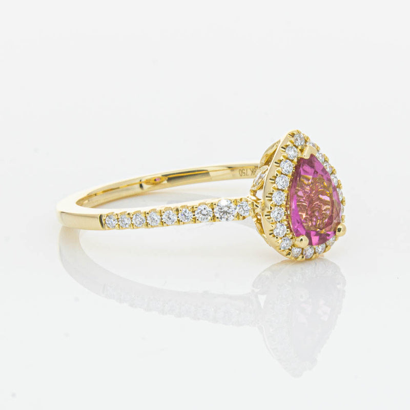 18ct Yellow Gold .58ct Pink Tourmaline & Diamond Mini Sierra Ring-Ring-Walker & Hall