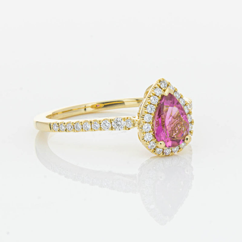18ct Yellow Gold .58ct Pink Tourmaline & Diamond Mini Sierra Ring-Ring-Walker & Hall