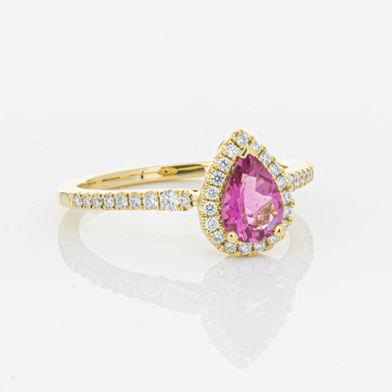18ct Yellow Gold .58ct Pink Tourmaline & Diamond Mini Sierra Ring-Ring-Walker & Hall