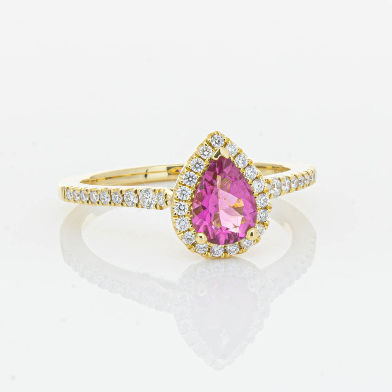18ct Yellow Gold .58ct Pink Tourmaline & Diamond Mini Sierra Ring-Ring-Walker & Hall