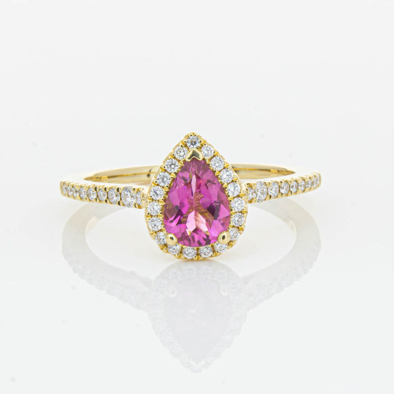 18ct Yellow Gold .58ct Pink Tourmaline & Diamond Mini Sierra Ring-Ring-Walker & Hall