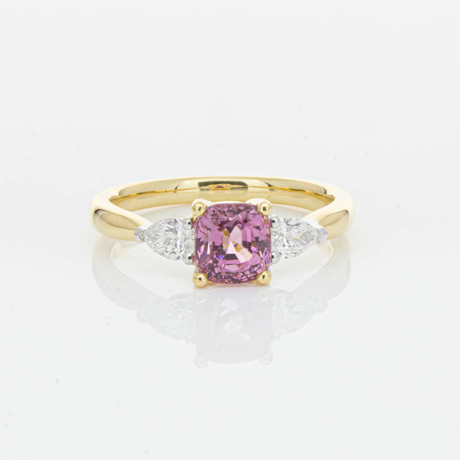 18ct Yellow Gold 1.33ct Pink Spinel & Diamond Ayla Ring-Ring-Walker & Hall