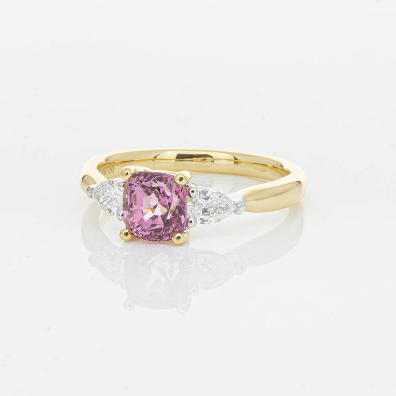 18ct Yellow Gold 1.33ct Pink Spinel & Diamond Ayla Ring-Ring-Walker & Hall