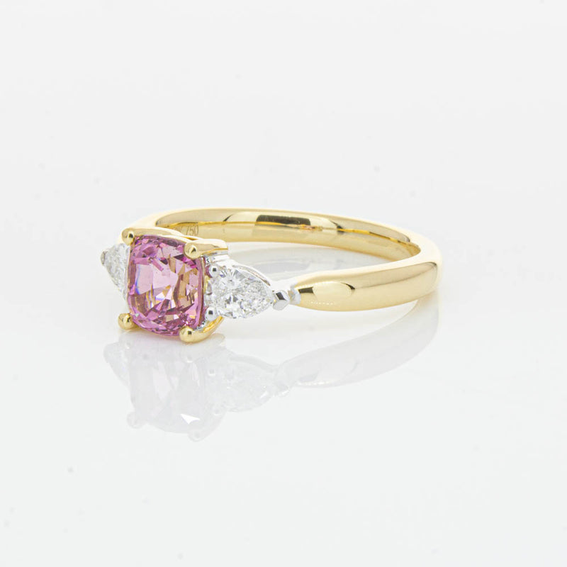 18ct Yellow Gold 1.33ct Pink Spinel & Diamond Ayla Ring-Ring-Walker & Hall