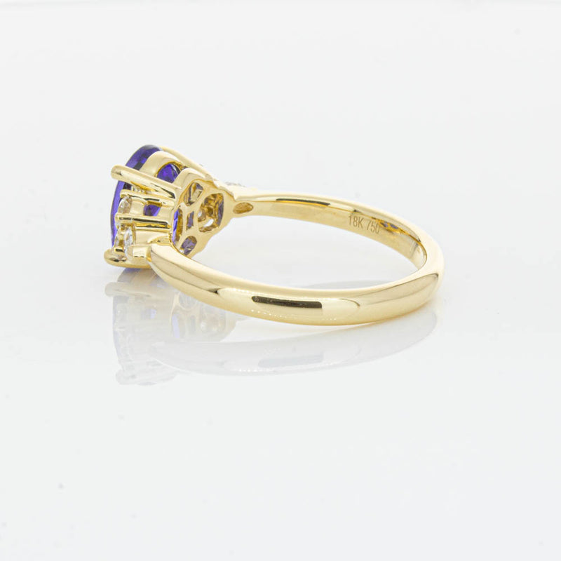 18ct Yellow Gold Tanzanite & Diamond Oriana Ring-Ring-Walker & Hall
