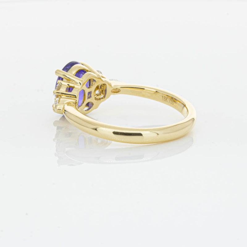 18ct Yellow Gold Tanzanite & Diamond Oriana Ring-Ring-Walker & Hall