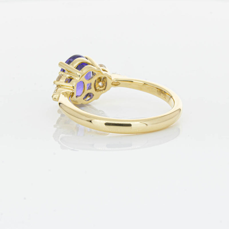 18ct Yellow Gold Tanzanite & Diamond Oriana Ring-Ring-Walker & Hall