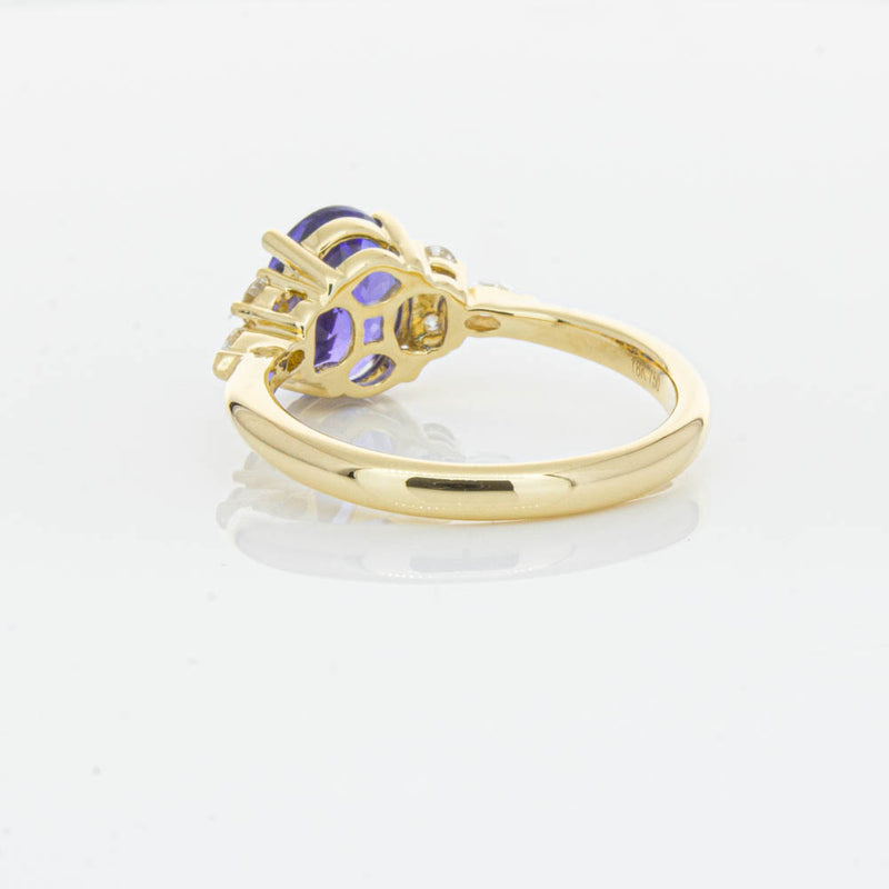 18ct Yellow Gold Tanzanite & Diamond Oriana Ring-Ring-Walker & Hall