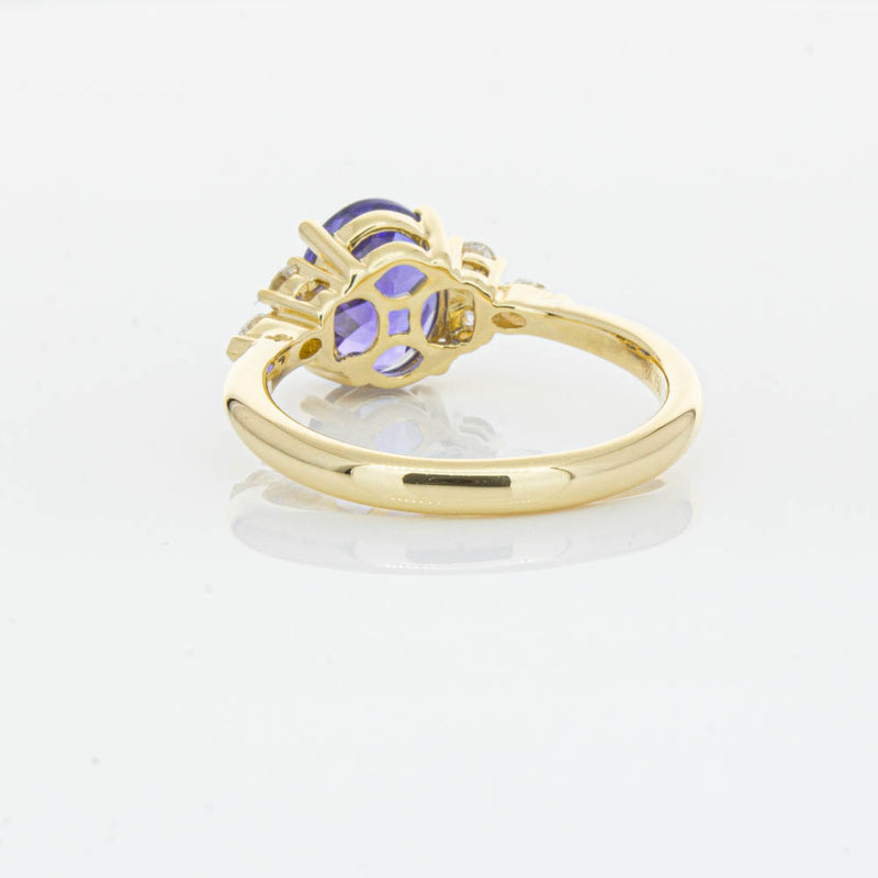 18ct Yellow Gold Tanzanite & Diamond Oriana Ring-Ring-Walker & Hall