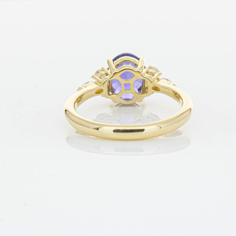 18ct Yellow Gold Tanzanite & Diamond Oriana Ring-Ring-Walker & Hall