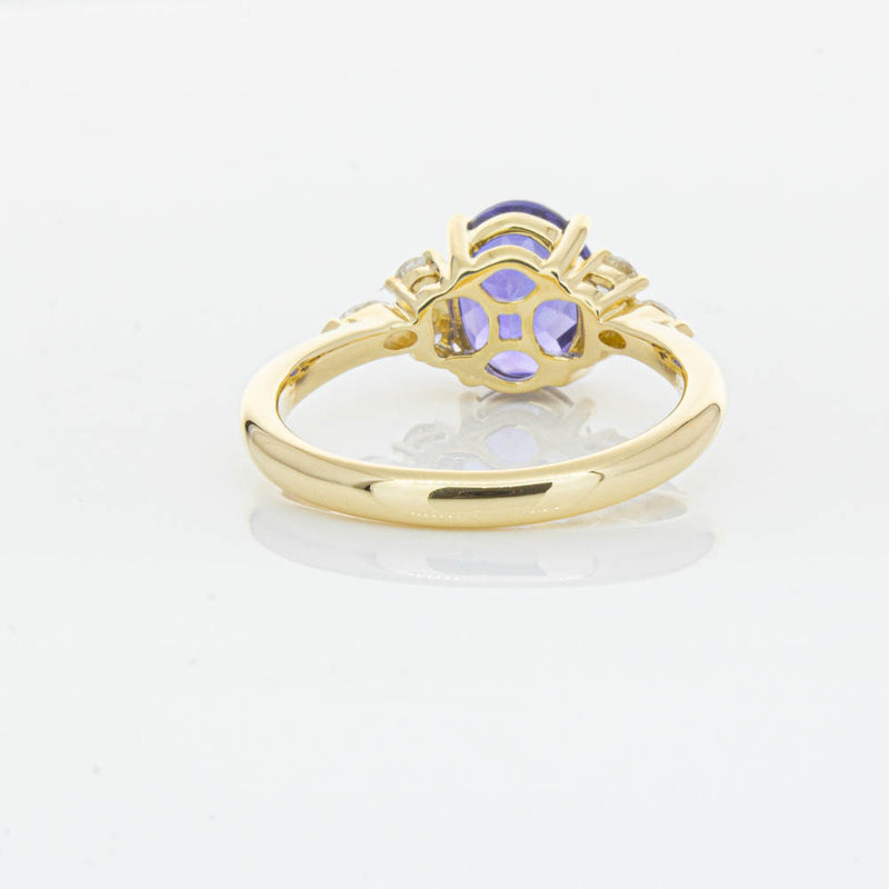 18ct Yellow Gold Tanzanite & Diamond Oriana Ring-Ring-Walker & Hall