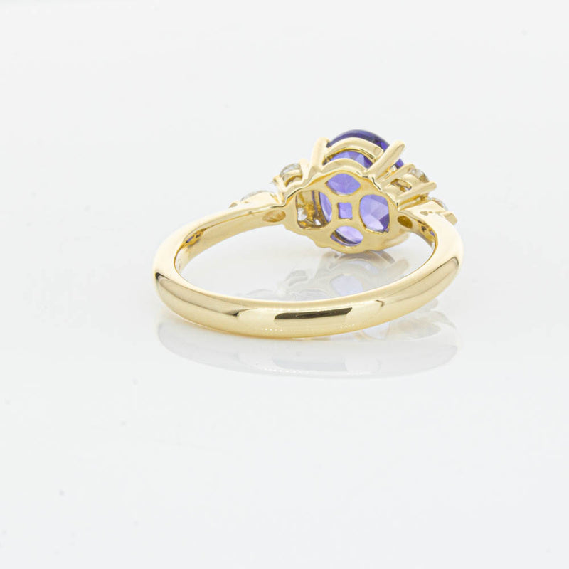 18ct Yellow Gold Tanzanite & Diamond Oriana Ring-Ring-Walker & Hall