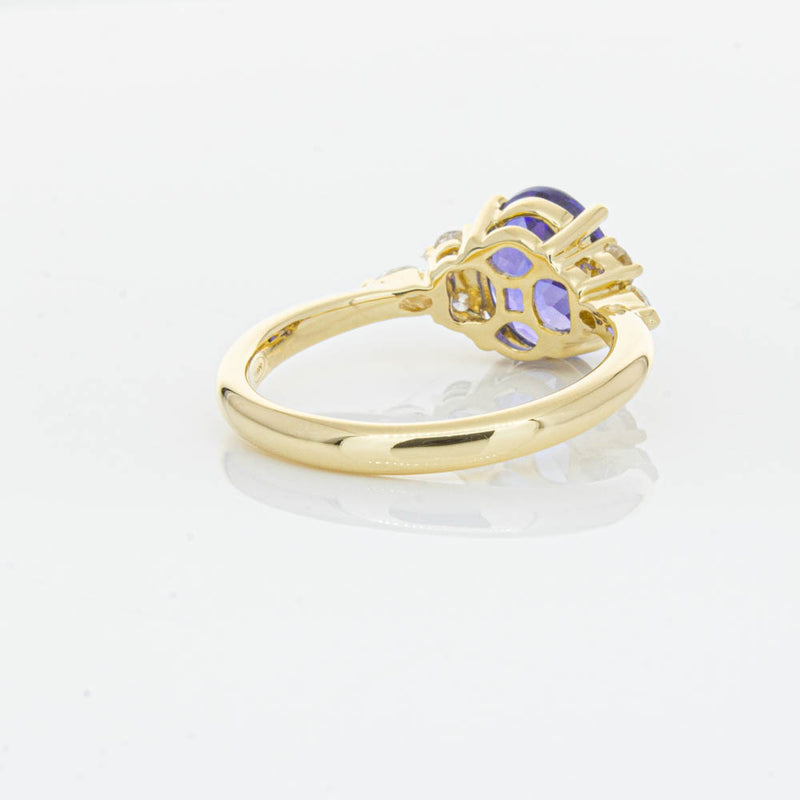 18ct Yellow Gold Tanzanite & Diamond Oriana Ring-Ring-Walker & Hall