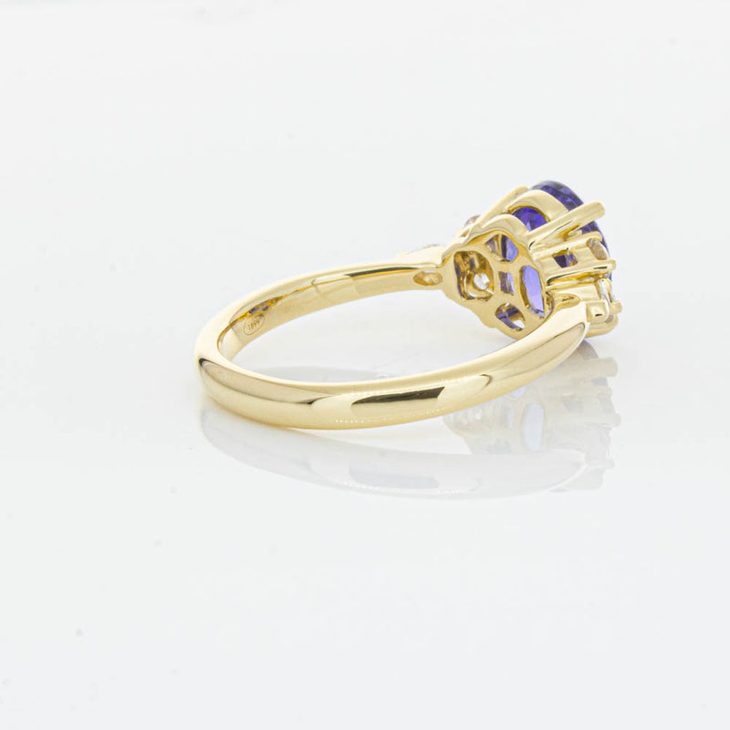 18ct Yellow Gold Tanzanite & Diamond Oriana Ring-Ring-Walker & Hall