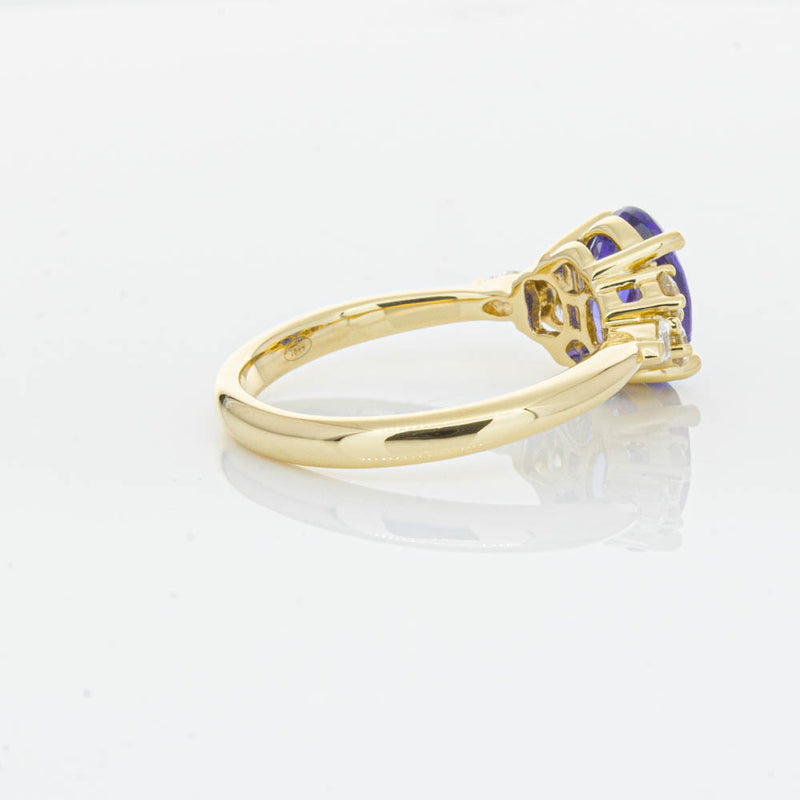 18ct Yellow Gold Tanzanite & Diamond Oriana Ring-Ring-Walker & Hall