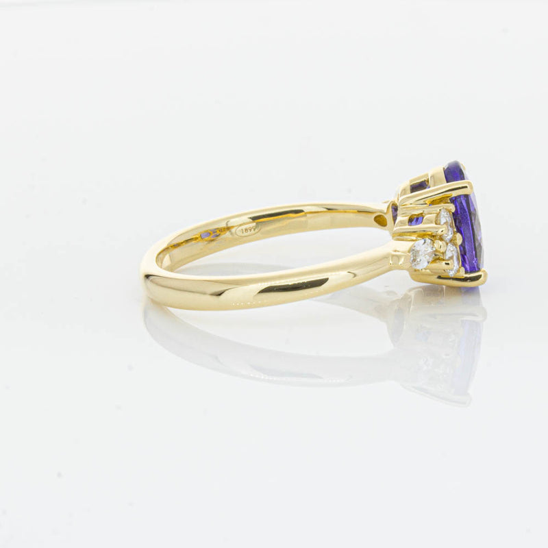 18ct Yellow Gold Tanzanite & Diamond Oriana Ring-Ring-Walker & Hall