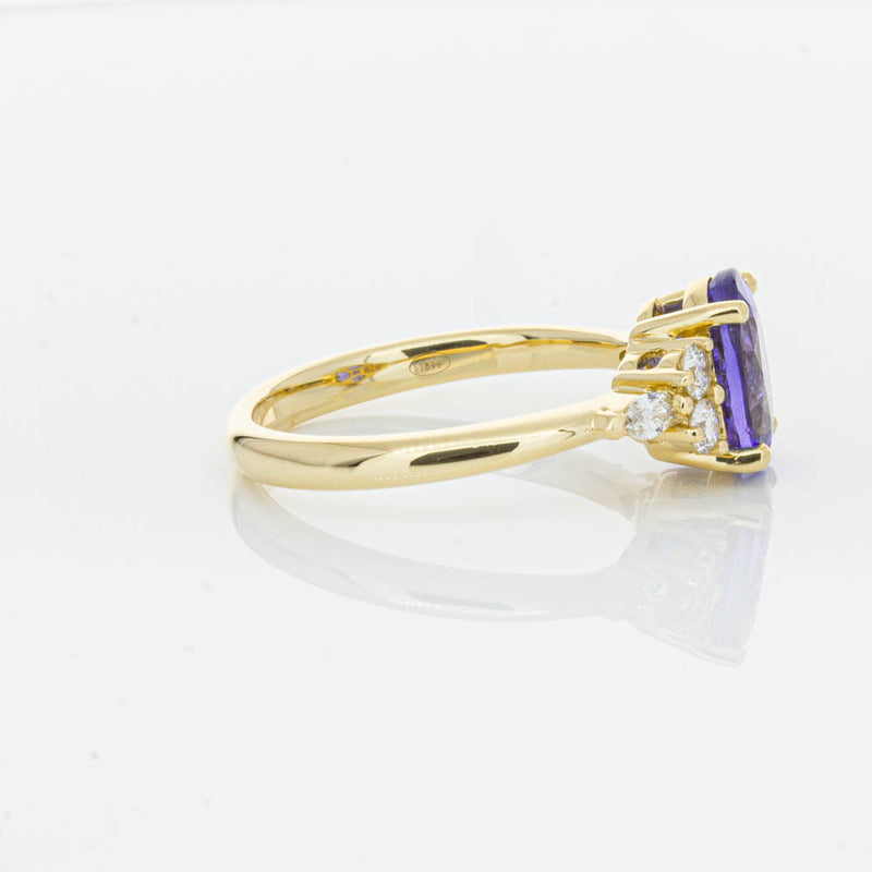 18ct Yellow Gold Tanzanite & Diamond Oriana Ring-Ring-Walker & Hall