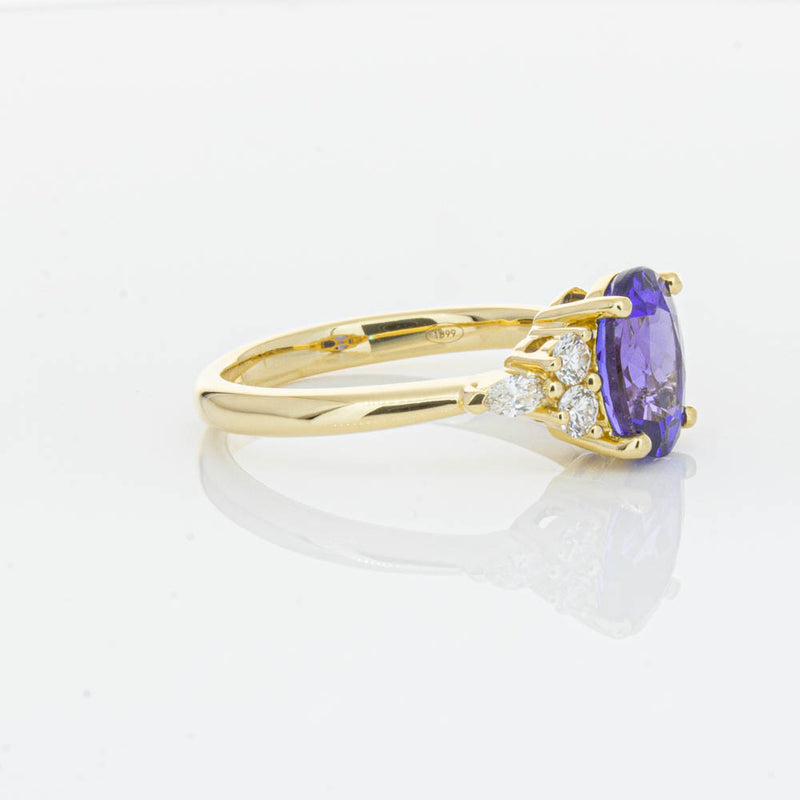18ct Yellow Gold Tanzanite & Diamond Oriana Ring-Ring-Walker & Hall