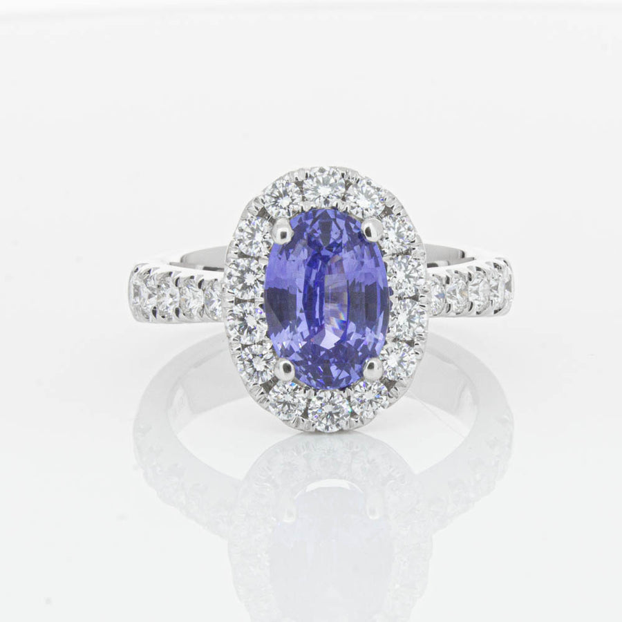 18ct White Gold Sapphire & Diamond Ring-Ring-Walker & Hall
